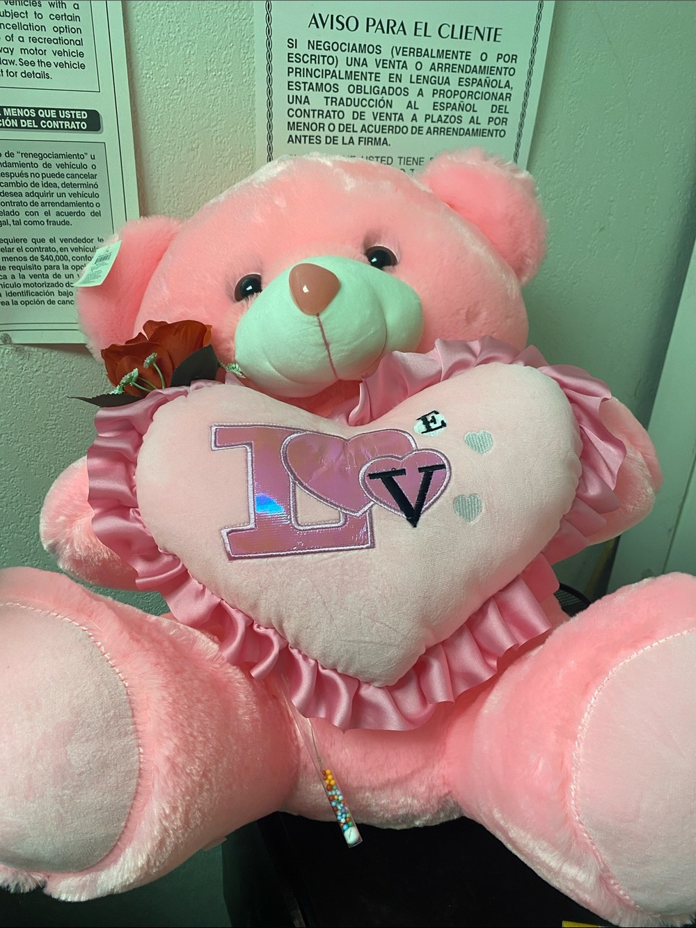 Plush Pink Heart Bear Stuffed Animal - Classic Cuddle Toy